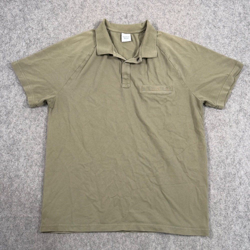 Outdoor Voices Army Green Short Sleeve Collared Polo Shirt Men's Size Large